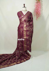 Winered - Soft and Silky Georgette with Zari Emboss Weaving with Border - Best for Office Wear
