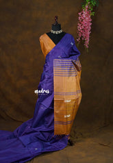 Blue Berry Purple - Sinamika Vegan silk Chinnala pattu with blouse - Perfect for Festive Wear