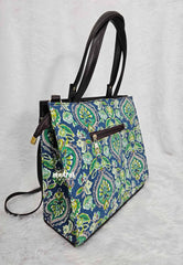 Multicolor - Trendy Ajrakh single partition handbag / office bag - MS7 Brand