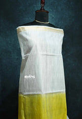 White and yellow - Sithara – Embroidery Gradient Semi Tussar
