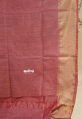Rosewood Pink - Sithara - Semi Tussar saree grooves with buttas and Multi Border