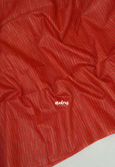 Brick Red - Sithara - Semi Tussar Saree with Jute Weaving Contrast Pallu and Blouse - Best for Small Functions | Casual Wear