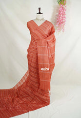 Terracotta - Sithara - Semi Tussar Saree Kota Weaving Fusion Saree - Best for Office Wear | Casual Wear