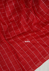 Chilli Red - Sithara - Semi Tussar Saree Kota Weaving Fusion Saree - Best for Office Wear | Casual Wear