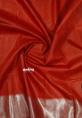 Violet Purple - Sithara - Semi Tussar Shibori Dyeing with Silver Zari Border