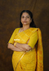 (PRE-BOOKING) Varnika - Yellow - Soft Organza silk with stripes weaving with small zari border