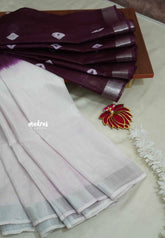 White with winered - Soft linen cotton with gradient colors