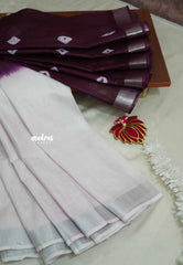 White with winered - Soft linen cotton with gradient colors