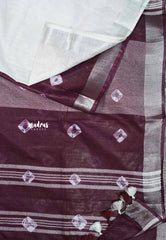 White with winered - Soft linen cotton with gradient colors