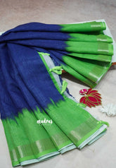 Navy Blue - Soft linen cotton with gradient border