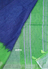 Navy Blue - Soft linen cotton with gradient border