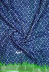 Navy Blue - Soft linen cotton with gradient border