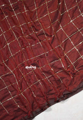 Majestic Maroon - Soft Mul cotton with Jamki work and no Blouse - Perfect for Evening party | Reception | Award function
