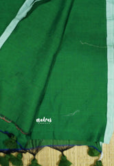 Green - Soft Mul Cotton appliqué elephant motif Design 3