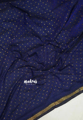 Deep M.S Blue - Soft Mul cotton with Polka Glitter Works and No Blouse - Perfect for Party Wear | Casual wear