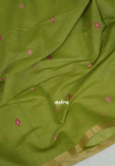 Olive Mehndi Green - Soft Muslin Silk Saree with Annam Weaving Pallu Small Border | Elegant Office Wear Saree