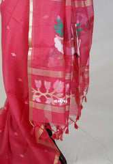 Punch Pink - Soft Muslin Silk Saree with Annam Weaving Pallu Small Border | Elegant Office Wear Saree
