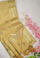 Muted Sandal - Soft Muslin Silk with Floral Weaving Pallu and Zari Border - Perfect for Office Wear | Summer Wear
