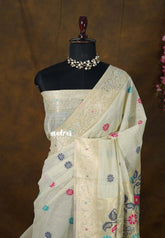 Multicolor Buttas 02 - Ivory Beige - Perfect for Tea party | Elegant Wear