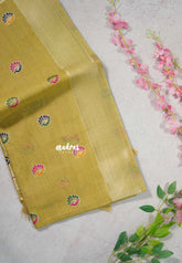 Sandal Glow - Soft Muslin Silk with Peacock Buttas and Meenakari Weaving Pallu - Perfect for simple occasions