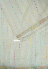 Snow White Charm - Soft organza with embroidery work blouse