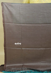 Earthy Aqua Blue - Soft Tissue khadi zari Border with buttas - Best for birthday function