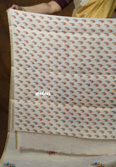 Beige with Golden Shade - ANJALI - Soft Tissue linen Saree with Digital Prints - Perfect for Festive Wear