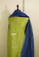 Neon Green - South cotton silk 3 piece salwar suit with zari Highlights