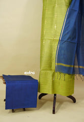 Neon Green - South cotton silk 3 piece salwar suit with zari Highlights