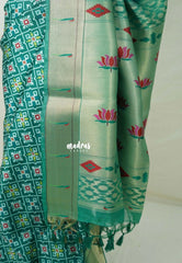 Classic Green - Sowbhagya Gift silk – Soft Silk Elegance Saree Premium Patola Dessign in Body Paithani Weaving Border, Pallu and Blouse - Perfect for Festive Celebration
