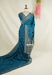 Deep Teal Blue - Sowbhagya Gift Silk – Matka Raw Silk Saree with Rich Weaving Pallu - Best for Diwali Festive | Temple Visit
