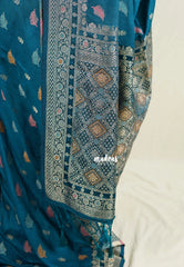 Deep Teal Blue - Sowbhagya Gift Silk – Matka Raw Silk Saree with Rich Weaving Pallu - Best for Diwali Festive | Temple Visit