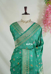 Peacock Green - Sowbhagya Gift Silk – Matka Raw Silk Saree with Rich Weaving Pallu - Best for Diwali Festive | Temple Visit