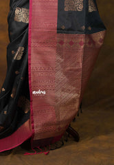 Ebony Black - Sowbhagya Gift silk – Soft Silk Elegance Saree with Rich Pallu and Blouse - Perfect for Festive Celebration