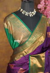 Dark Magenta Purple - Sowbhagya Gift silk – Soft Silk Elegance Saree with Rich Pallu and Blouse - Perfect for Festive Celebration