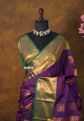 Dark Magenta Purple - Sowbhagya Gift silk – Soft Silk Elegance Saree with Rich Pallu and Blouse - Perfect for Festive Celebration