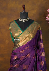 Dark Magenta Purple - Sowbhagya Gift silk – Soft Silk Elegance Saree with Rich Pallu and Blouse - Perfect for Festive Celebration