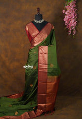 Olive Green - Sowbhagya Gift silk – Soft Silk Elegance Saree with Rich Pallu and Blouse - Perfect for Festive Celebration