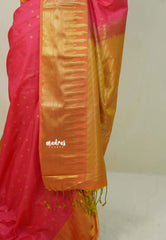 Candy Peach Pink - Sowbhagya Gift silk – Soft Silk Elegance Saree with Traditional Border and Buttas - Perfect for Festive Celebration