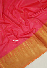 Candy Peach Pink - Sowbhagya Gift silk – Soft Silk Elegance Saree with Traditional Border and Buttas - Perfect for Festive Celebration