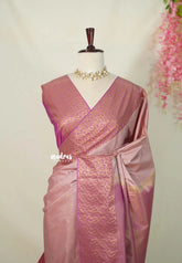 Mauve Pink - Sowbhagya Gift silk – Soft Silk Elegance Saree with Buttas and Leaf Border - Perfect for Festive Celebration