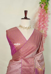 Mauve Pink - Sowbhagya Gift silk – Soft Silk Elegance Saree with Buttas and Leaf Border - Perfect for Festive Celebration