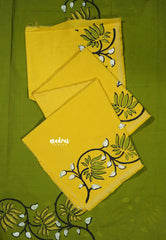 Chutney Green - Sowmiya - Organic Bamboo Cotton with lotus handblock prints