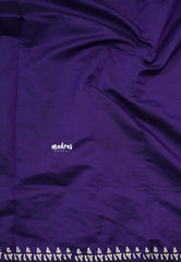 (PRE-BOOKING) Royal Purple - Sowmiya - Bamboo Cotton with Handblock Checks in Border Plain Body Double Blouse Combo - Perfect for Office Wear