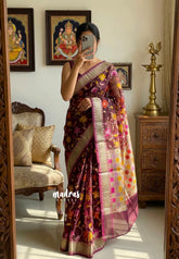 Winered - Shalini - Premium Super Net Saree Banarasi Full Weaving Body - Best for Function Wear