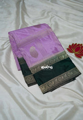 Lilac & Green - Swara – Grandeur Pure Viscose Silk Saree Zari Checks Weaving & Buttas with Traditional Rettapet Border - Best for Diwali Festive | Wedding Functions