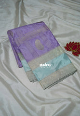 Creamy Lavender - Swara – Grandeur Pure Viscose Silk Saree Zari Checks Weaving & Buttas with Traditional Rettapet Border - Best for Diwali Festive | Wedding Functions
