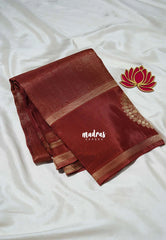 Brick Brown - Swara – Grandeur Pure Viscose Silk Zari Weaving Saree with Mayil Chakra Border - Best for Diwali Festive | Wedding Functions