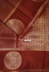 Brick Brown - Swara – Grandeur Pure Viscose Silk Zari Weaving Saree with Mayil Chakra Border - Best for Diwali Festive | Wedding Functions