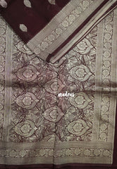 Coffee Podi Brown - Swara – Grandeur Pure Viscose Saree Silk Zari Weaving Buttas with Floral Border & Buttas Contrast Pallu - Best for Diwali Festive | Wedding Functions